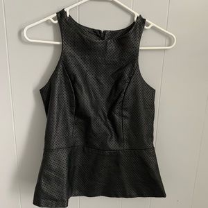 Faux leather peplum top